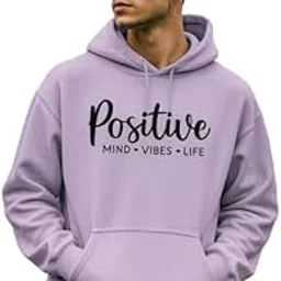 Positive Mind Vibes Life Inspirational Hoodie, Lavender Purple, Unisex Pullover Sweatshirt with Front Pocket, Casual Streetwear-picture-16