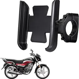 WHIPONE CNC Metal Bike Mobile Holder Compatible for Honda CD 110 Dream, 360° Rotation Phone Mount Cradle for Bicycle & Motorcycle, Handlebar for All Smartphones, Anti-Slip, Full Grip (Black)-picture-36