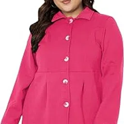 brinns Woman Plus Size Notched Collar Hip Length Fleece Overcoat-picture-41