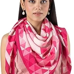 Navyasa Liva Crepe Bright Pink Printed scarf-image-18