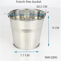 Enakshi® Mini Metal Pail, Stainless Food Pail for Appetizers, Fruits, Snacks Black|Collectibles-picture-29