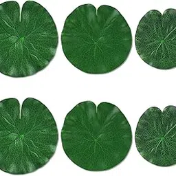 Abeillo 6Pcs Fake Lily Pads, 3 Sizes Floating Artificial Lily Pads Decorations, Realistic Pond Plants Decor for Pool Patio Aquarium Fountain-picture-15