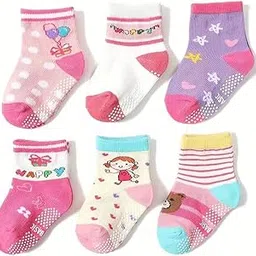 cuteably Kid's/Baby's Cotton Grip Socks (Colors and Design May Vary)-picture-11