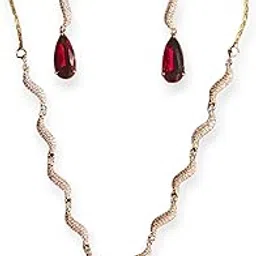 reyana Micro Diamond Necklace & Earrings Premium Imitation Jewellery Set-picture-23