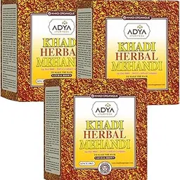 Khadi Organique Herbal Mehndi for Hair Colour & Hair Care|Healthy, Voluminous & Nourished Hair, Pack of 3 (240g) - Brown-picture-49