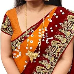 bndhejni silk mills Present By Hand Bandhej Bandhani Viscose Saree With Zari Weaving Heavy Jacquard Border-picture-36