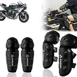 Auto Pearl Motorcycle Knee Shin Guards Elbow Pads, 4 in 1 Monstor Style Knee Shin Safe Protection Armor for Moto Cycling Racing compatible with Ninja H2 SX (Black, 4Pcs)-picture-25