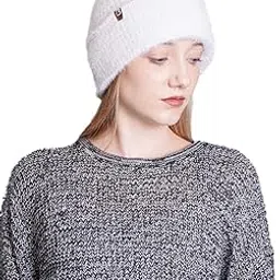 Fur Woolen Cap for Women for Winter Mens Woolen Beanie Cap-image-17