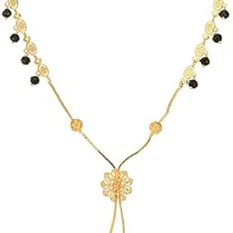 aanyacentric 1gram Gold-Plated Short Mangalsutra Pendant Traditional Collection Discover Timeless Elegance For Women Girls of All Ages-picture-49
