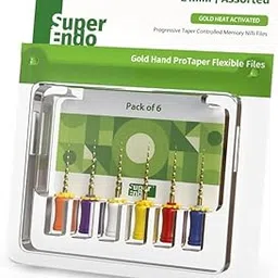 SuperEndo Gold Hand Protaper Files #25mm (S1) | Endodontic Root Canal Shaping Files | Enhanced Cutting Efficiency | Dental Hand Files-picture-23