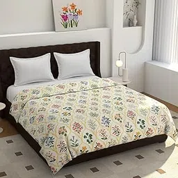 TIB Soft Glace Cotton King Size Duvet Cover II Razai Cover II Quilt Cover II Dohar for Double Bed with Zipper (Dohars) (Double, Cream)-picture-31