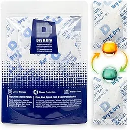 Dry & Dry 20 Gram [30 Packs] Orange Indicating(Orange to Dark Green) Mixed Silica Gel Packets - Food Safe Rechargeable Silica Packets Desiccants Silica Gel Packs Silica Gel Packets-picture-25