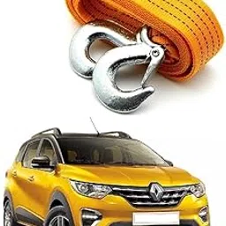 3 Ton Heavy Duty Tow Rope Strap with Steel Hooks (4 Meter, Yellow) – Super Strong Towing Belt for Renault Triber – Durable Recovery Strap for Emergency Vehicle Pulling-picture-18