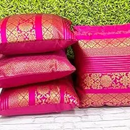 PINK PARROT Pinkparrot Jacquard Silk Cushion Cover 16x16 inch Set of 5 pcs-028-image-15