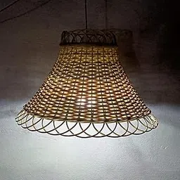 CRAFTCANE Rattan Cane Bamboo Hanging Lamp Shade with Holder-picture-12