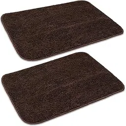 SKIVE India® Microfiber Multi Purpose Bathroom Mat,Bathroom Rugs and Mats 2 Piece Anti Slip Bath Mats Soft Plush Plain Design for Shower Bathroom Contour Toilet Rugs (Coffee) (40X60)-picture-20