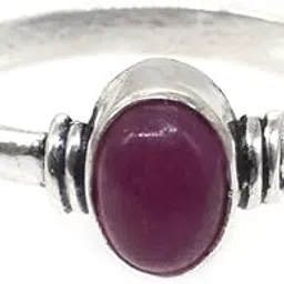 ridvik Oval Minimalistic Unisex Ring Gemstone Silver Plated Jewelry Stackable Ring For Women's And Men's-picture-47