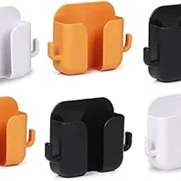 DSNS Wall Mounted Adhesive Remote Control Stand Mobile Phone Holder for Charging AC/TV Storage Box for All Smartphones Pack of 6 (Multicolor)-image-64