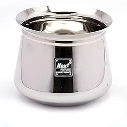 NEXT Future - 1000ml, Heavy Weight Arcot/Dahi Storage Stainless Steel Handi/Bartan,Set of 1, Highly Polished Cookware & Serveware Handi Set for Kitchen-picture-22