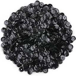 Naler 2800 Pieces 6MM Loose Sequins Cup Sequins Embroidery Sequins Iridescent Spangles for Crafts Sewing Wedding Christmas Easter Decorations, Black-picture-38