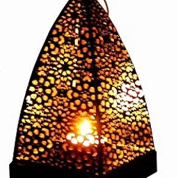 eSplanade Moroccan Lamp Metal Lantern Hanging Lamp Tealight Candle Holder - 7.5" Inches - Black-picture-57