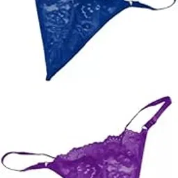 Women's Net Bikini (Panty (P2)-Blue-Purple-_M)-image-2