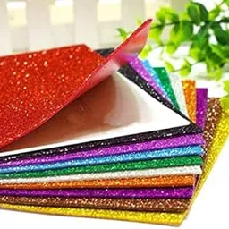 Self Adhesive Sticky A4 Size Glitter Sparkles Foam Sheet with Sticky Back Mixed Color Sheets for Decoration, Gift Wrapping, Scrapbooking, Art & Craft Projects (Multicolor, Pack of 20)-picture-14