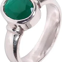 silverwala 925 Sterling Silver Emerald Birth Stone (Taurus, Gemini, Cancer) Finger Ring for Unisex (14.0)-picture-21