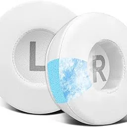 SOULWIT 70mm Earpads Replacement for JBL Tune 450BT (T450BT)/Tune 460BT(T460BT)/Tune 500BT (T500BT)/Tune 510BT/Tune 520BT, Ear Pads Cushions for JR 300BT/JR300/JR 310BT/JR310/E40BT - CG White-picture-25