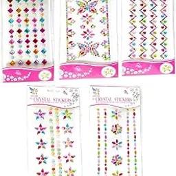 Moon* Multi Shaped Shining Stone Crystal Studs/Stickers for Art & Craft, Decoration, Project Work, School Work, Boarder Making, Creative Work Etc. [Pack of 3]-picture-22