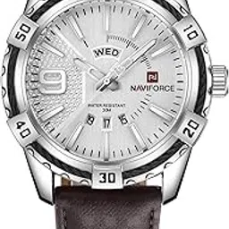 naviforce Casual Analogue Men's Watch(White Dial Brown Colored Strap)-NF-9117BW-picture-26