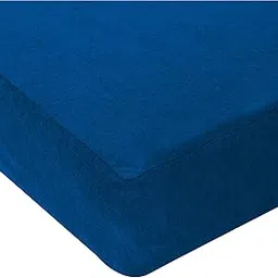 Story@Home Waterproof and Dustproof Terry Cotton Mattress Protector - 78 X 72 Inches, King Size, Blue-image-3