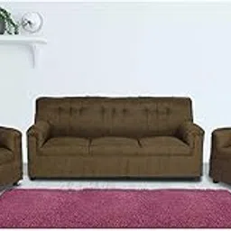 RR Traders 3+1+1 Sofa Set for Home Living Room (Wood & Fabric, Brown)-picture-12