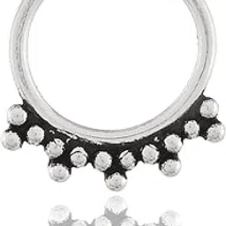 nemichand jewels Pure 925 Sterling Silver Septum Nose Rings For Women - Non Pierced nose (SS-NR-03)-picture-33