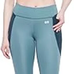 clovia Women'S Snug Fit Active Mid-Rise Ankle-Length Tights & Padded Non Wired Sports Bra In Light Blue-picture-21