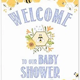 Inkdotpot Baby Shower Party Collection, Welcome Sign for Baby Shower, Honey Bee Theme Pack of 1-18 Inches-picture-11