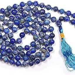JINALI GEMS Lapis Lazuli Crystal Japa Mala - 108 Beads (8mm) Buddhist Prayer Beads Original Healing Gemstone Agate Mala for Yoga Meditation Spiritual Reiki Feng Shui-picture-47