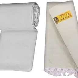 Bhagalpuri Handloom Organic Cotton/Dull/Andi 100% Pure Bamboo Fabric Chadar/Shawl/Comforter/Duvet/Quilt Exclusive White and Normal Grey Color Combo Pack (Size 220x125cm)-picture-10