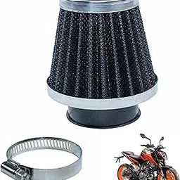 Asryd Motorcycle Air Filter Pods, Motorcycle Air Filter 42mm Round Tapered Clamp-on Pod Intake Filter Cleaner For KTM 200 Duke (Pack of 1), BLACK-image-22