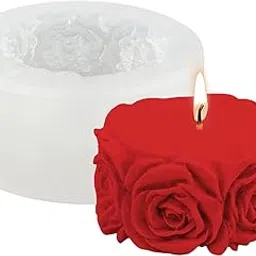 Rose Pillar Candle Making Mould Silicone Molds Floral Resin Casting Home Decoration Chocolate Baking Cakes Candy Muffin Cupcake Dessert Mold-image-32