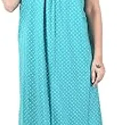 Light Green Sleeveless Pure Cotton Nighty for Women/Ladies/Girls - PCW00001454_4XL-48-image-20