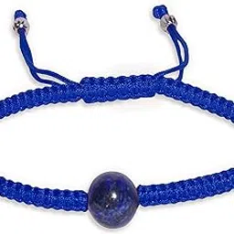pragi Original Lapis Lazuli Stone Bracelet for Emotional Healing | Attract Confidence & Inner Peace | Adjustable Macrame Bracelet for Men & Boys-picture-45