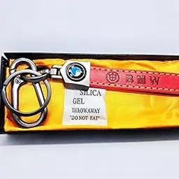 Crazygol Premium Leather Key Chain Metal Key Rings & Hook Lock (RED)-image-86