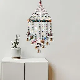 PALPAL Paper Mache Elephant Wind Chimes Full Door Wall Hanging for Home Décor Decoration showpiece-picture-27