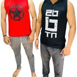 Round Neck Big Armhole Gym Stringer Vest for Men(Gym_vest61)-picture-11