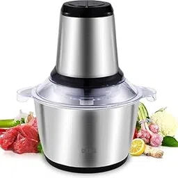 Electric Meat Grinder 2L Stainless Steel Electric Meat Chopper Food Processor Machine for Meat, Vegetables, Fruits and Nuts Fruit Mixer Nuts Grinder Blender Fillings Maker-picture-26
