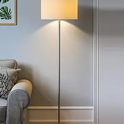 Glowrix Furniture Metal Floor Lamp Standing Modern Lamp Shade for Living Room Corner, Home, Hotel, Office 12 Inches, 4Ft Height (White)-picture-22