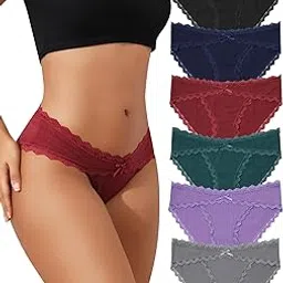 levao Women Underwear Cotton Cheeky Bikini Panties for Women Lace Stretch Hipster Briefs Multipack S-XXL-picture-48