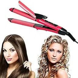 Calixe 2 in 1 Hair Straightener & Curler iNova NHC-2009 | Quick Heating Ceramic Plates | Portable Hair Styling Tool for Women & Girls | Easy to Use, Travel Friendly & Safe Hair Care Accessory Multicolor-picture-38