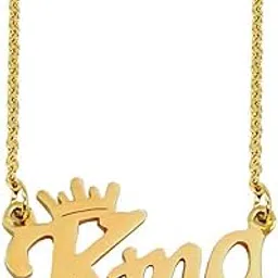 m men style Valentine Gift King Letter Locket with Chain Gold Stainless Steel Necklace Pendant for Men and Women-picture-38